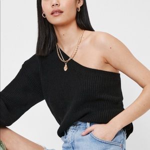 Nasty Gal One Sleeve Crop Sweater